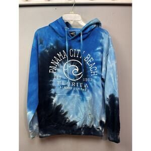 PANAMA CITY BEACH Blue Hoodie Adult Medium Graphic Tie Dye Sunsations Distressed